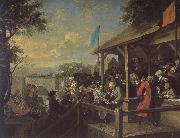 William Hogarth Presiding Election Series oil painting on canvas